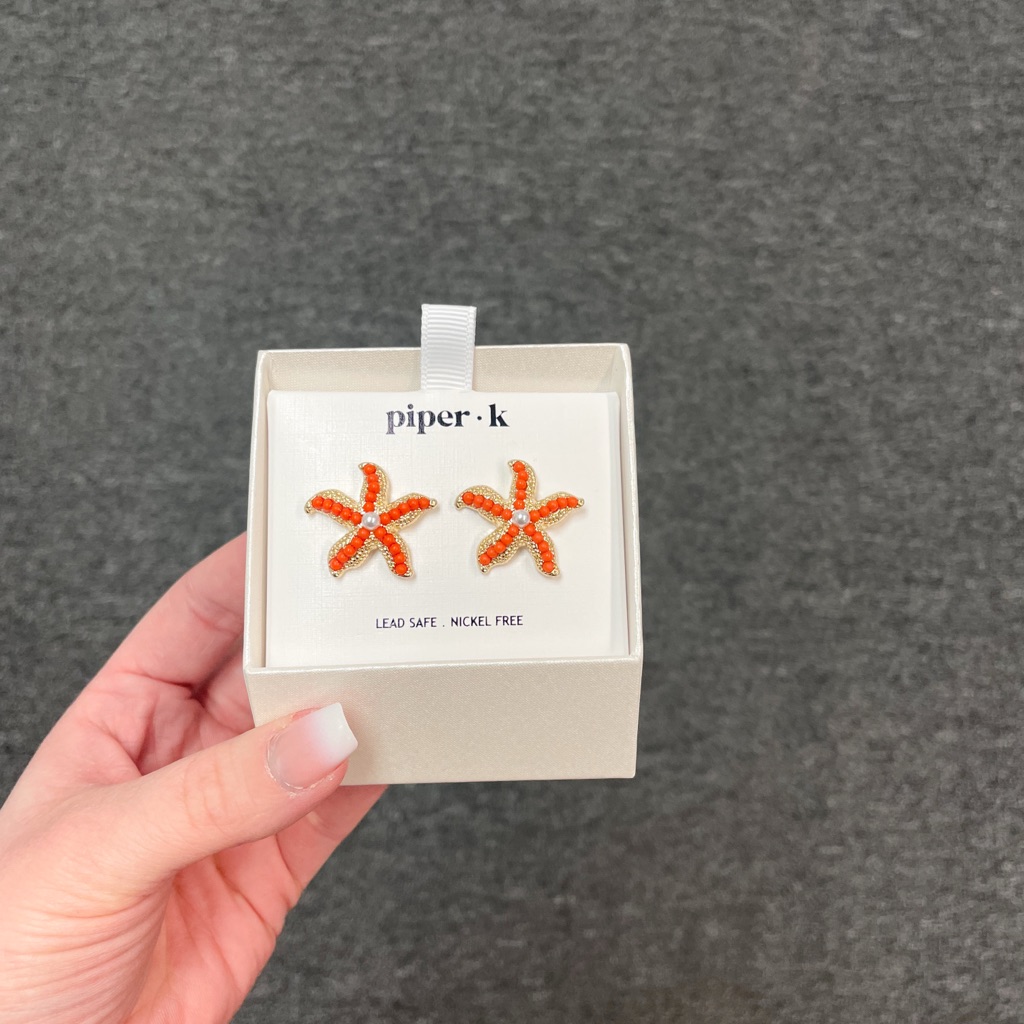 Orange Starfish Earrings- Tiktok Viral 35$